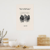 Baptism of Jesus Art Print Scripture Illustration ポスター (キッチン)