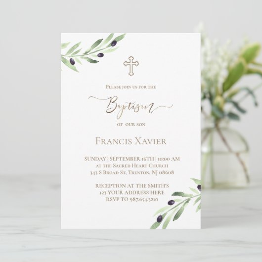 Baptism olive branch  招待状 (スタンド正面)