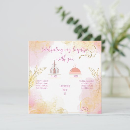 Baptism or Communion invitation  招待状 (スタンド正面)