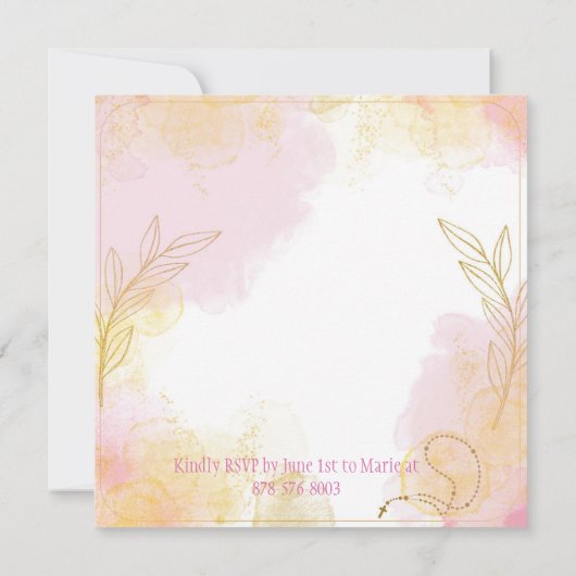 Baptism or Communion invitation  招待状 (裏面)