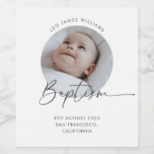 Baptism Photo Thank You ワインラベル (シングルラベル)