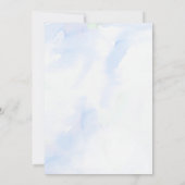 Baptism photo watercolor blue bow thank you card 招待状 (裏面)