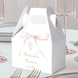 Baptism pink bow baby girl  フェイバーボックス