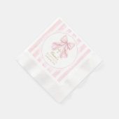 Baptism Pink Bow Baby Girl 縁ありカクテルナプキン (角)