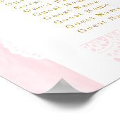 Baptism Pink Bow Baby Girl Seating Chart ポスター (角)