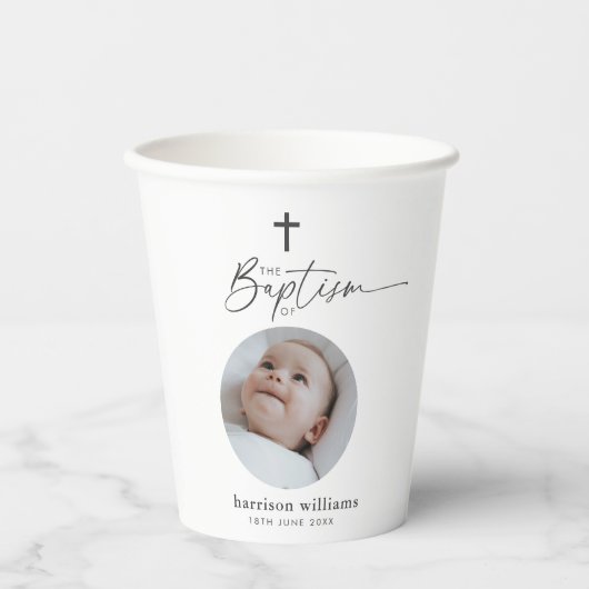 Baptism Round Photo 紙コップ (正面)