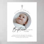 Baptism Round Photo Keepsake ポスター (正面)