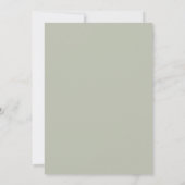 Baptism sage green watercolor foliage  invitation 招待状 (裏面)