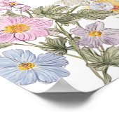 Baptism watercolor meadow flowers welcome ポスター (角)