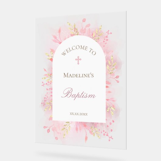 Baptism welcome アクリルサイン (傾斜)