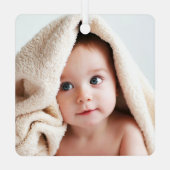 Baptism Wildflower Custom Photo Ceramic メタルオーナメント (裏面)