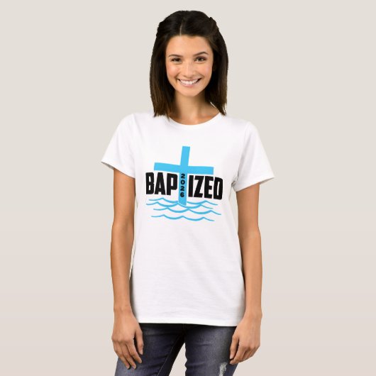 Baptized 2026 Christian Cross & Water Baptism  Tシャツ (正面フル)