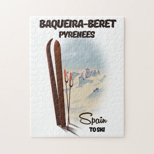 Baqueira-Beretスペインのスキーポスター。 ジグソーパズル (縦)