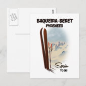 Baqueira-Beret スペイン スキーポスター ポストカード (正面/裏面)