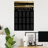 Bar and Bat Mitzvah Gold Tallit Seating Chart ポスター (ホームオフィス)