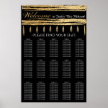 Bar and Bat Mitzvah Gold Tallit Seating Chart ポスター<br><div class="desc">Bar Mitzvah or Bat Mitzvah, Gold and Black Tallit Design, Personalized Seating Chart. Create a customized seating chart for your Bar or Bat Mitzvah reception. All design elements can be edited and transferred to other Zazzle products. Background color can be changed out. Create your seating chart by table numbers, guests'...</div>