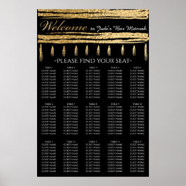 Bar and Bat Mitzvah Gold Tallit Seating Chart ポスター
