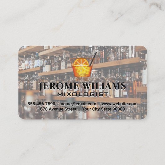 Bar Back | Bartender | Restaurant 名刺 (正面)