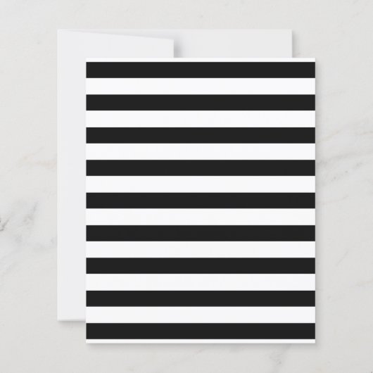 Bar Bat Mitzvah Black White Stripe Thank You Note (裏面)
