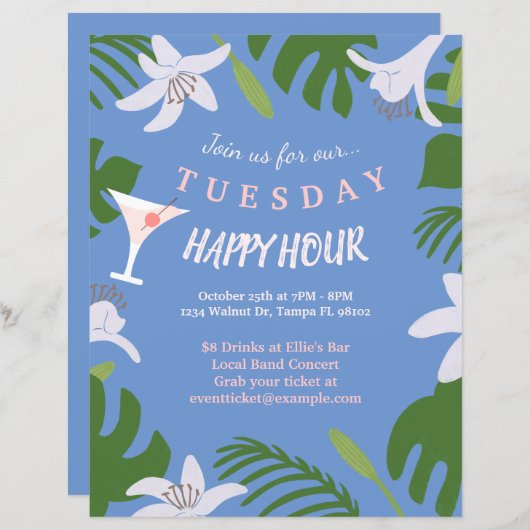 Bar Happy Hour Flyer (正面/裏面)
