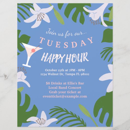 Bar Happy Hour Flyer (正面)
