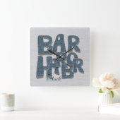 Bar Harbor Maine Denim Letter Wall Clock スクエア壁時計 (ホーム)