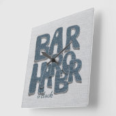 Bar Harbor Maine Denim Letter Wall Clock スクエア壁時計 (傾斜)