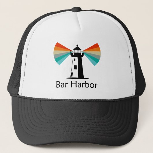 Bar Harbor Maine Lighthouse Rainbow キャップ (正面)