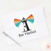 Bar Harbor Maine Lighthouse Rainbow スクエアシール (封筒)