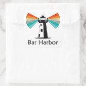 Bar Harbor Maine Lighthouse Rainbow スクエアシール (バッグ)