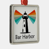 Bar Harbor Maine Lighthouse Rainbow メタルオーナメント (右)
