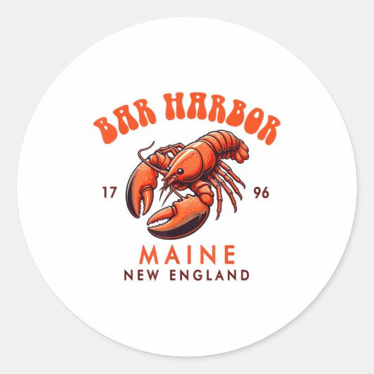 Bar Harbor Maine New England Travel Funny Bar Harb ラウンドシール (正面)