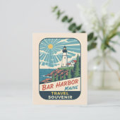 Bar Harbor, Maine Retro Lighthouse 1950s ポストカード (スタンド正面)