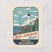 Bar Harbor, Maine Retro Lighthouse 1950s ポストカード (正面)
