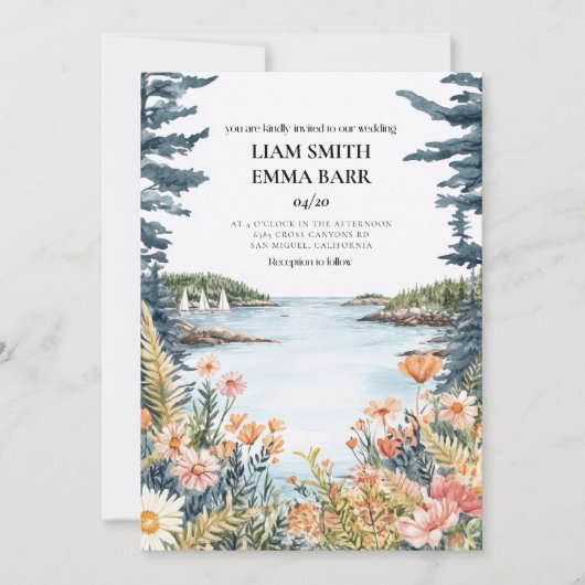 Bar Harbor Maine Wedding Invitation 招待状 (正面)