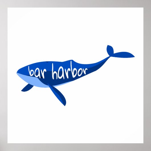 Bar Harbor Maine Whale ポスター (正面)
