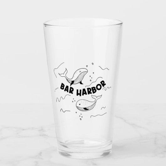 Bar Harbor Maine Whales タンブラーグラス (正面)