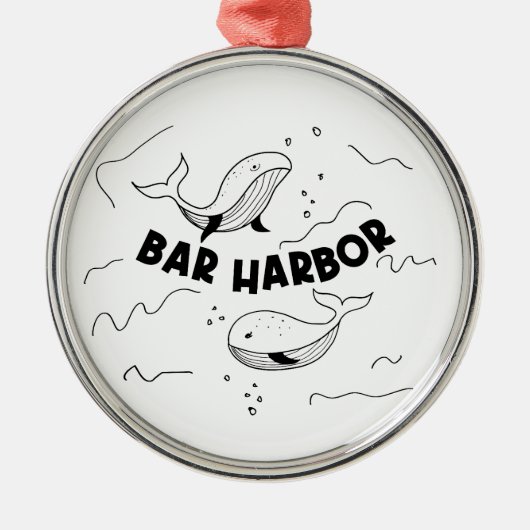Bar Harbor Maine Whales メタルオーナメント (正面)