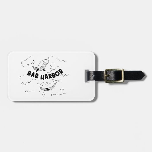 Bar Harbor Maine Whales ラゲッジタグ (正面横)
