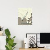 Bar-headed Goose Migration Map – Minimalist ポスター (ホームオフィス)