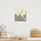 Bar-headed Goose Migration Map – Minimalist ポスター (キッチン)