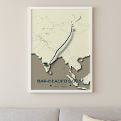 Bar-headed Goose Migration Map – Minimalist ポスター