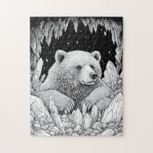 Bär in Edelstein-Höhle magischer Sternenhimmel