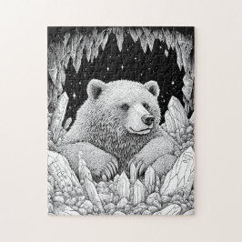 Bär in Edelstein-Höhle magischer Sternenhimmel ジグソーパズル
