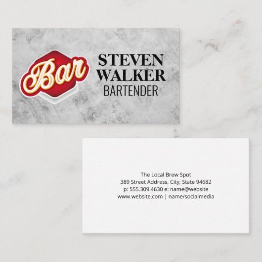 Bar Logo | Restaurant Industry 予約カード (正面/裏面)