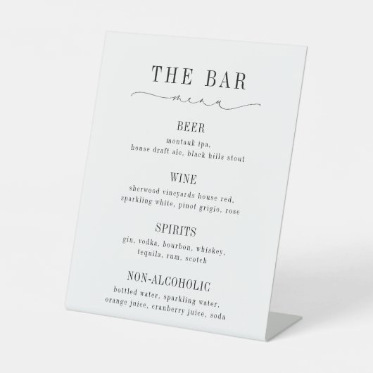 Bar Menu List 台座サイン (正面)