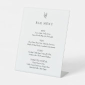 Bar Menu Minimalist Botanical Wedding Drinks List 台座サイン (正面)