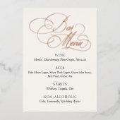 Bar Menu Wedding Foil Table Sign 箔招待状 (正面)