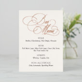 Bar Menu Wedding Foil Table Sign 箔招待状 (立ち正面)
