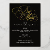 Bar Menu Wedding Foil Table Sign 箔招待状 (正面)